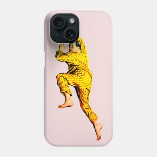 Boy sleeping wearing yellow striped pajamas Phone Case