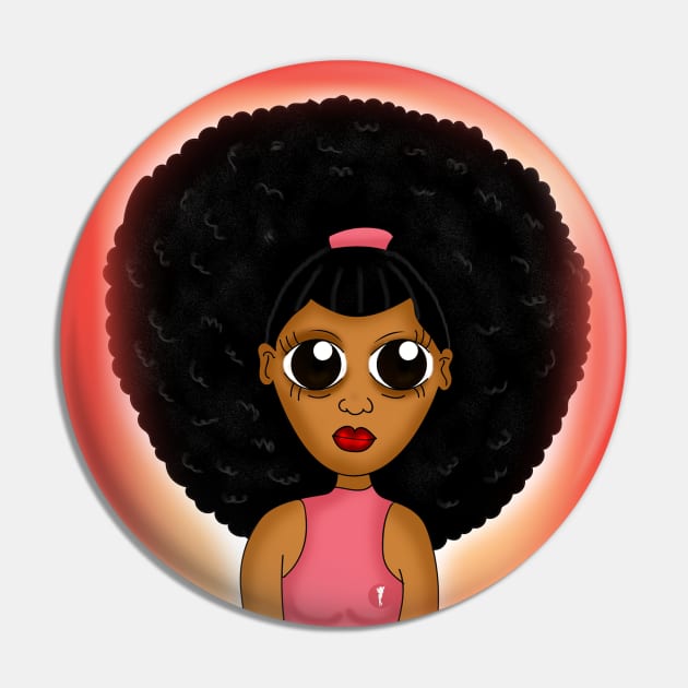 Cute brown skin girl with afro digital art drawing Pin by Spinkly Creations 