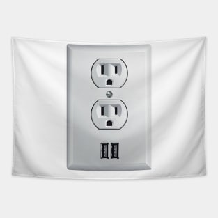 Fake Wall Outlet Sticker (Accurate Size) Tapestry