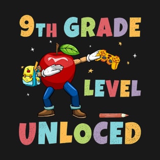 9th Grade Level Unlocked Dabbing Apple Game Pad T-Shirt