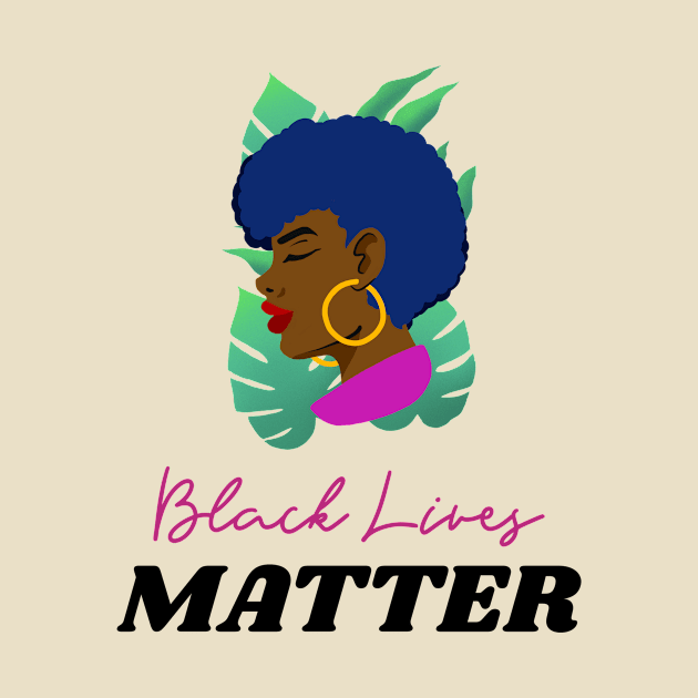 Black Lives Matter African American Woman in Nature by InkyArt