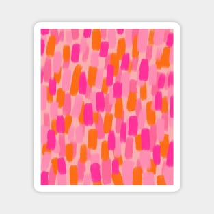 Abstract, Pink with Orange, Paint Brush Effect Magnet