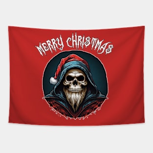 Christmas skull goth Santa Claus Tapestry