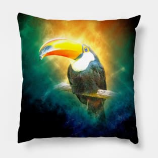 Toucan Toco Bird Animal Wildlife Forest Nature Flight Outdoor Digital Painting Pillow