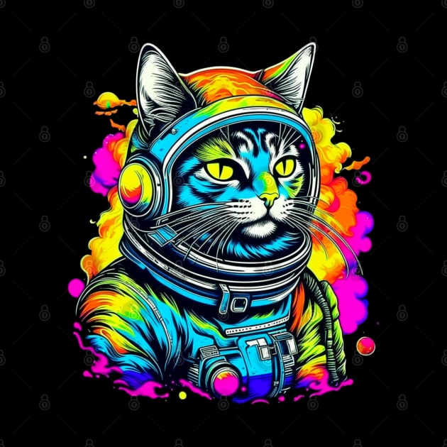 cat astronaut psychedelic by Craftycarlcreations