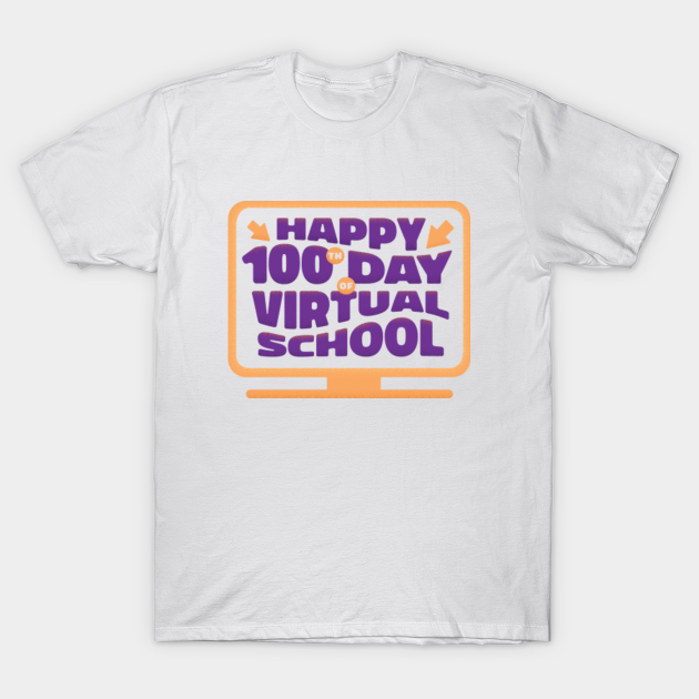 Discover Virtual School- Covid-19 - 100 Days Of School - T-Shirt