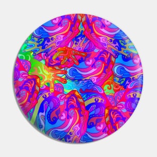 Rainbow Psychedelic Colorful Swirl Pattern Pin