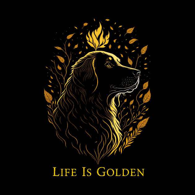 Life Is Golden Golden Retriever by Trip Tank