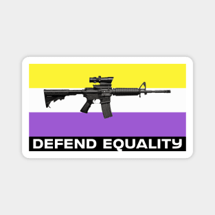 Defend Equality (Non Binary Flag)| First Amendment| Cool and Cute Stickers| T-Shirts Magnet