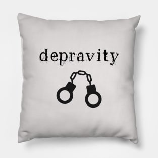 Depravity Handcuffs Large Light-Monotone Pillow