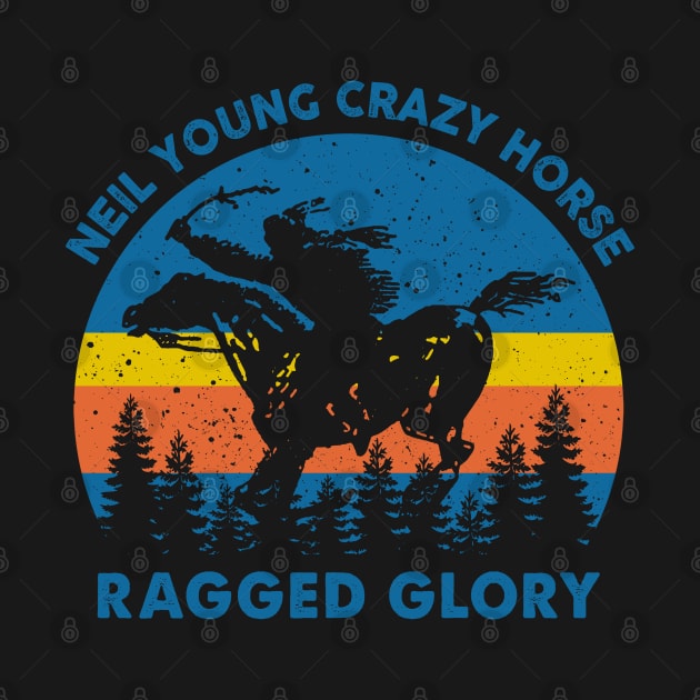 Retro Young And Crazy Horse Ragged Glory by Symmetry Stunning Portrait