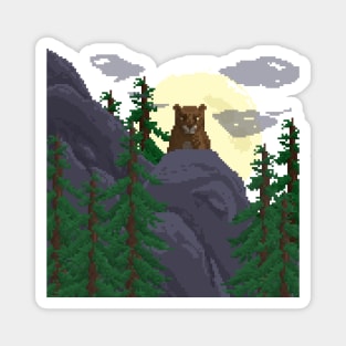 Pixel Art Mountain Lion Magnet