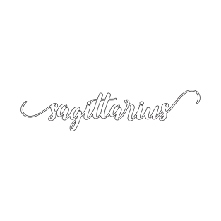 Sagittarius Zodiac Script Sticker T-Shirt