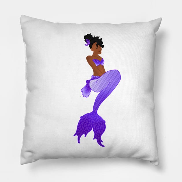 Purple Mermaid V2 Pillow by LieutenantAmoo