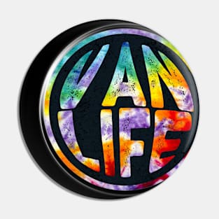 Van Life Tie Dye Circle Distressed - Van Dweller Lifestyle Nation Pin