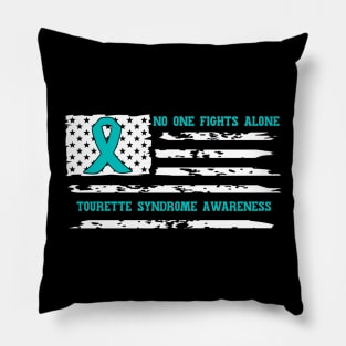 No One Fights Alone Tourette Syndrome Awareness Pillow