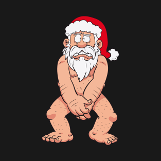 Santa Claus Adult undressed Covering Intimate parts T-Shirt