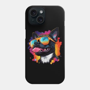 Retro Wave Boston Terrier Dog Phone Case