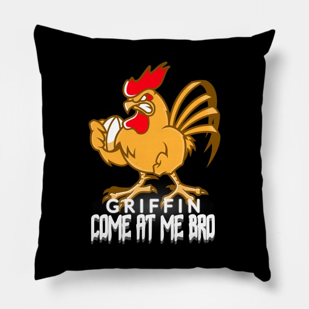 angry chicken vs griffin - come at me bro Pillow by ZenCloak