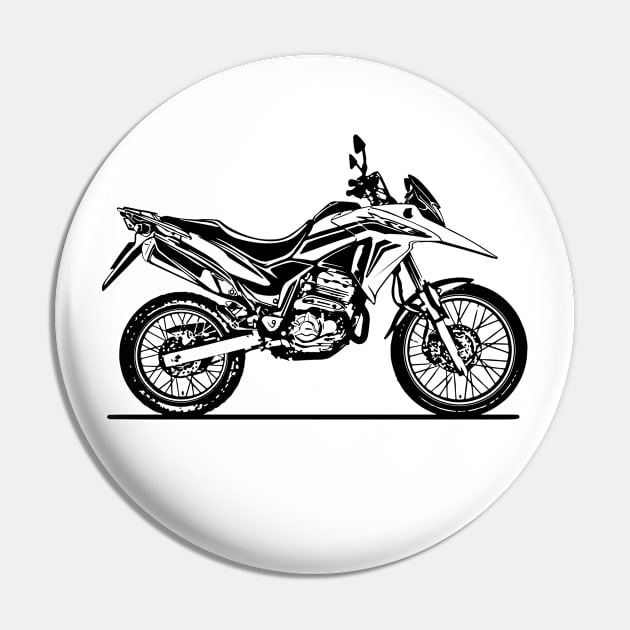 XRE300 Motorcycle Sketch Art Pin by DemangDesign