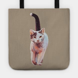 Cat on the Prowl painting (no background) Tote