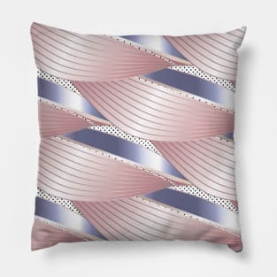 Swan Feather Waves Silver Pattern Pillow