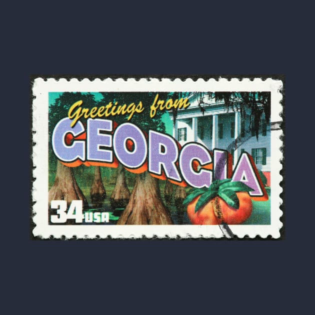 Georgia State Pride Tee - Vintage Postage Stamp Design, Casual Comfortable Shirt, Perfect Souvenir or Gift by TeeGeek Boutique