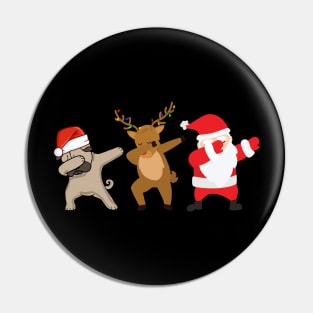 santa pug reindeer dabbing for christmas Pin