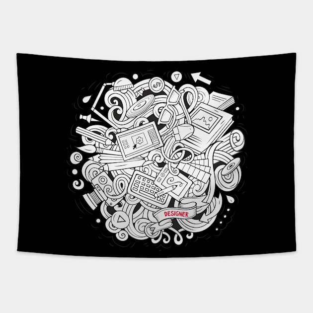 Sketchy Art Design - Designers Tapestry by Peter the T-Shirt Dude