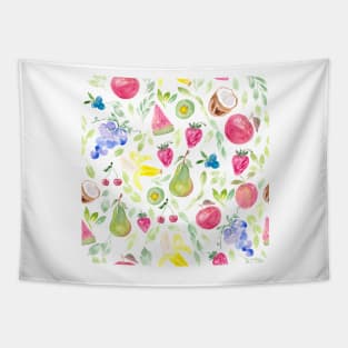 Watercolor Fruits Tapestry