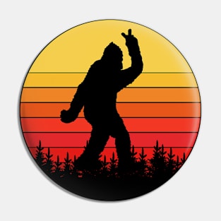 Vintage Retro Bigfoot Peace Sign Hand Pin