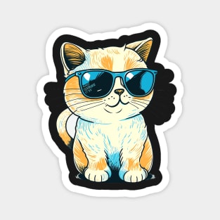 Cute ginger cat wearing sunglasses Magnet