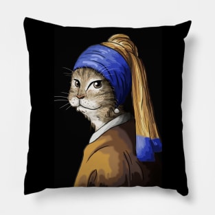 Cat with the Pearl Earring Pillow