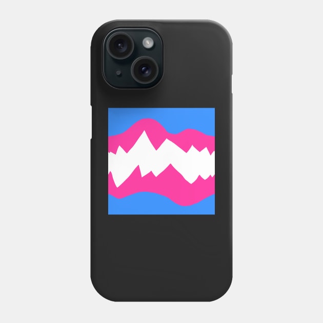 trans flag mouth agape Phone Case by diffrances