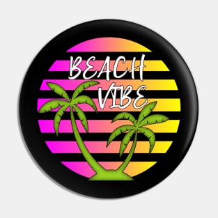 Beach Vibes Palm Trees Sunset Pin