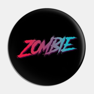 Zombie Typographic Design Pin