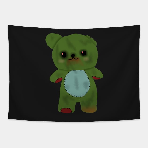 Zombie creepy kawaii teddy bear Tapestry by Becky-Marie