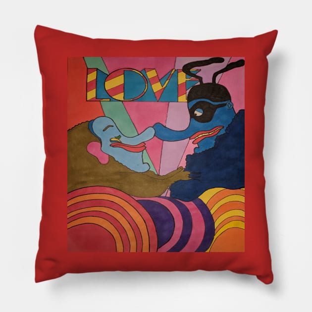 Love is all you need Pillow by Retro in Red