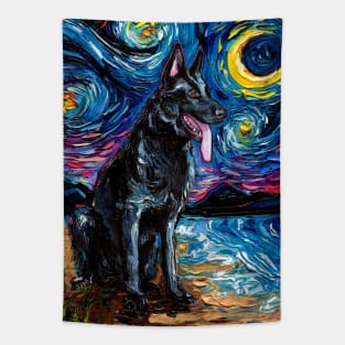 Black German Shepherd Night Tapestry