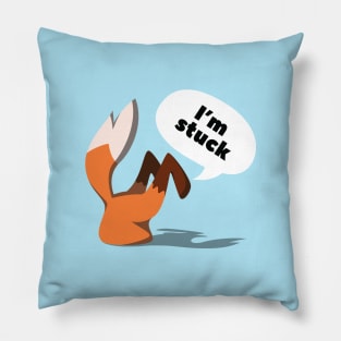 Fox Stuck in the Hole Pillow