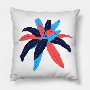 RED BLUE LEAVES Pillow