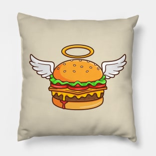 Angel Burger Flying Cartoon Pillow