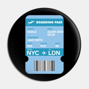 Boarding Pass from NYC to LDN Pin