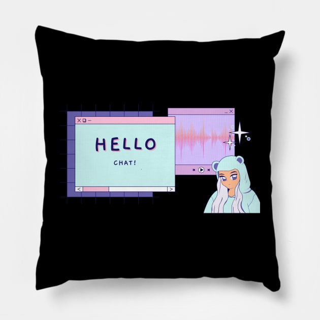 Streamer girl Pillow by yagakubruh