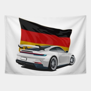 Porsche 911 gt3 German Flag Tapestry