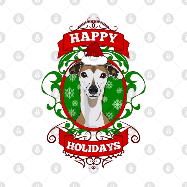 Christmas Happy Holidays Puppy Santa Hat by RongWay