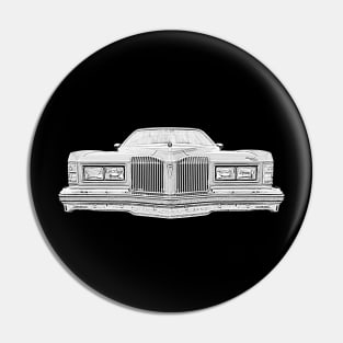 Pontiac Grand Prix 1970s American classic car monochrome Pin