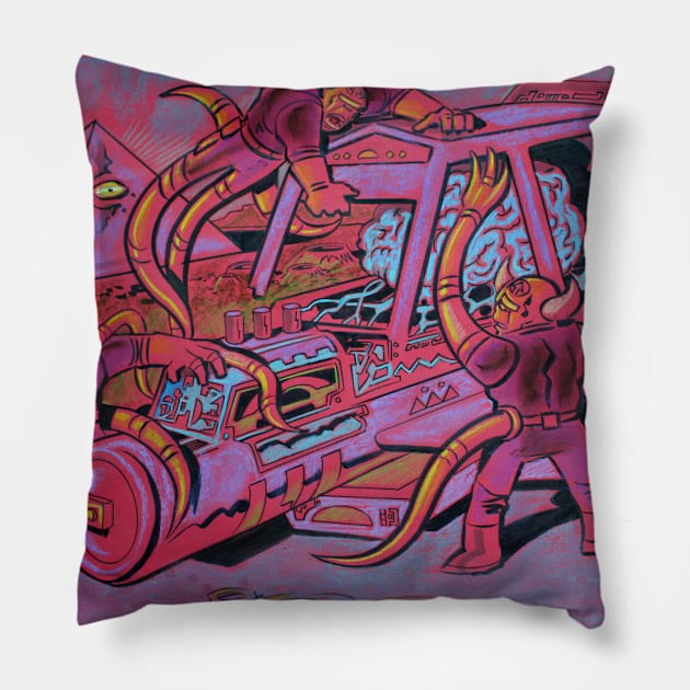 Grape Ape Machine Pillow by BennettBlackLight