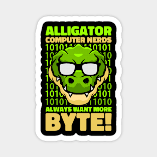 Funny Alligator Lover and Computer Nerd Kids Crocodile Magnet