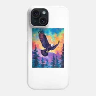 Majestic Eagle Silhouette: Freedom's Colors Phone Case